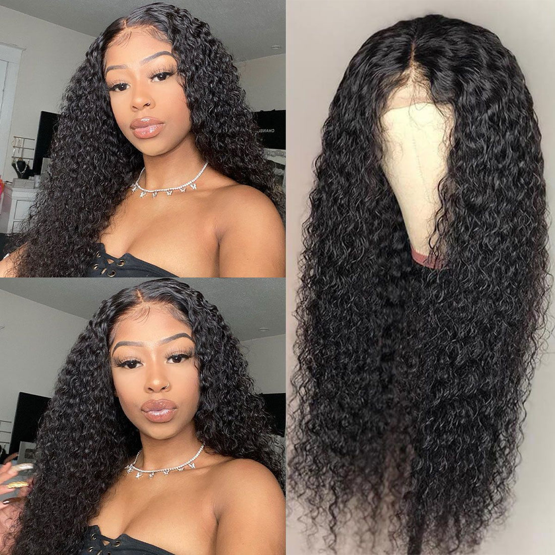 Rose Hair Water Wave/Kinky Curly/Yaki 13x4 HD Swiss Invisible Transparent Lace Frontal Wig