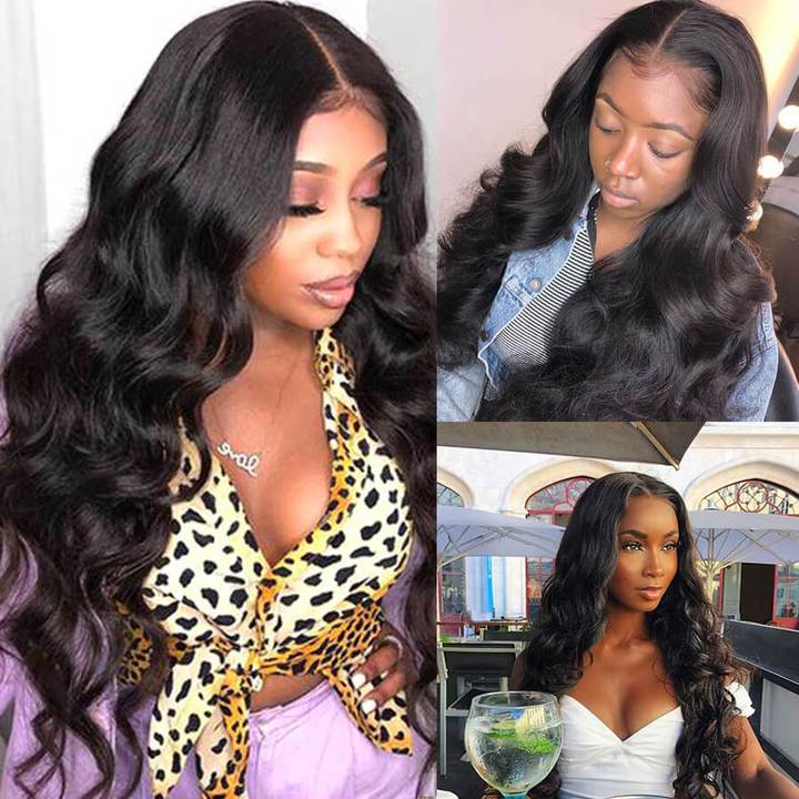 Body Wave Human Hair 5x5 HD Lace Closure Wigs Pre Plucked With Baby Hair Natural Hairline Glueless Wig Rose Hair