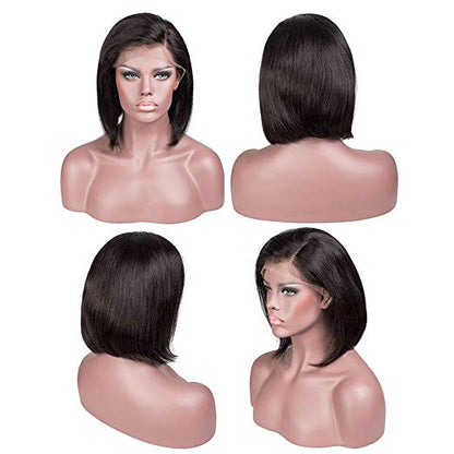 13*4 Frontal Lace Wig Side Part Short Straight Cut Hair - Rose Hair