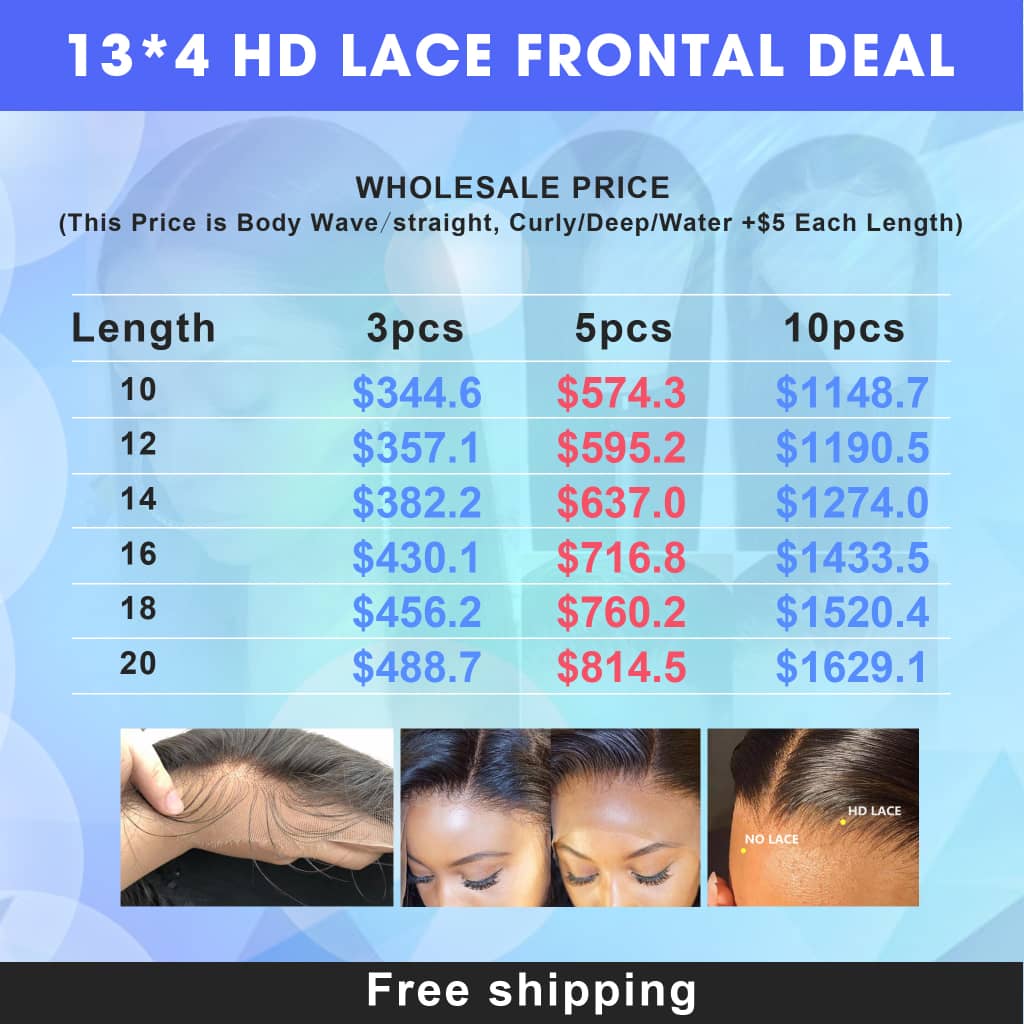 Wholesale Rosehair  13*4 HD Lace Frontal All Texture Brazilian Unprocessed Hair Deal - Rose Hair