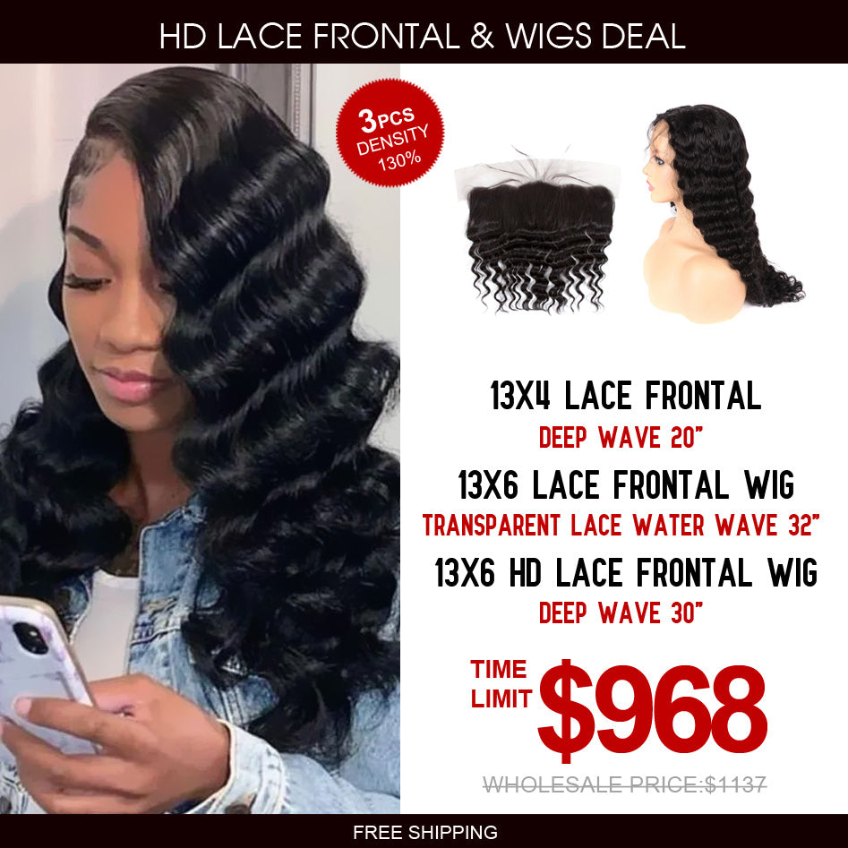 13*6 Lace Frontal Wigs 13*6 Transparent Lace &amp; Lace Frontal Package Deal - Rose Hair