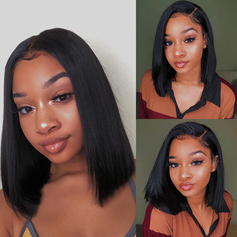 Deep Side Part Bob Wig 13x6 Lace Frontal Wig - Rose Hair