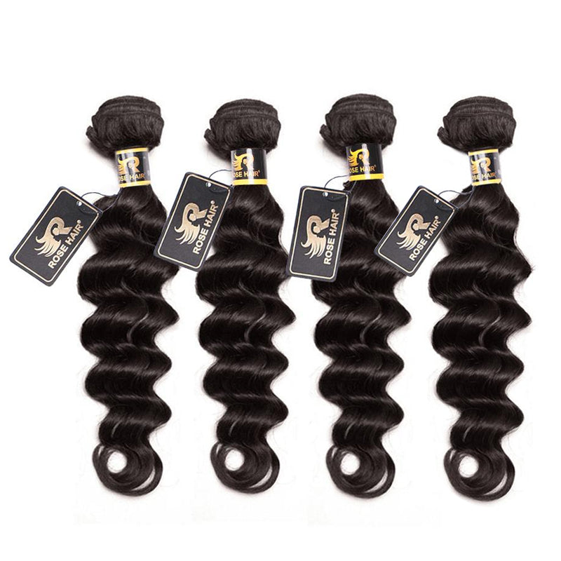 Rose Hair 10A Grade 4 Bundles Loose Deep Wave Brazilian Virgin Hair Bundles