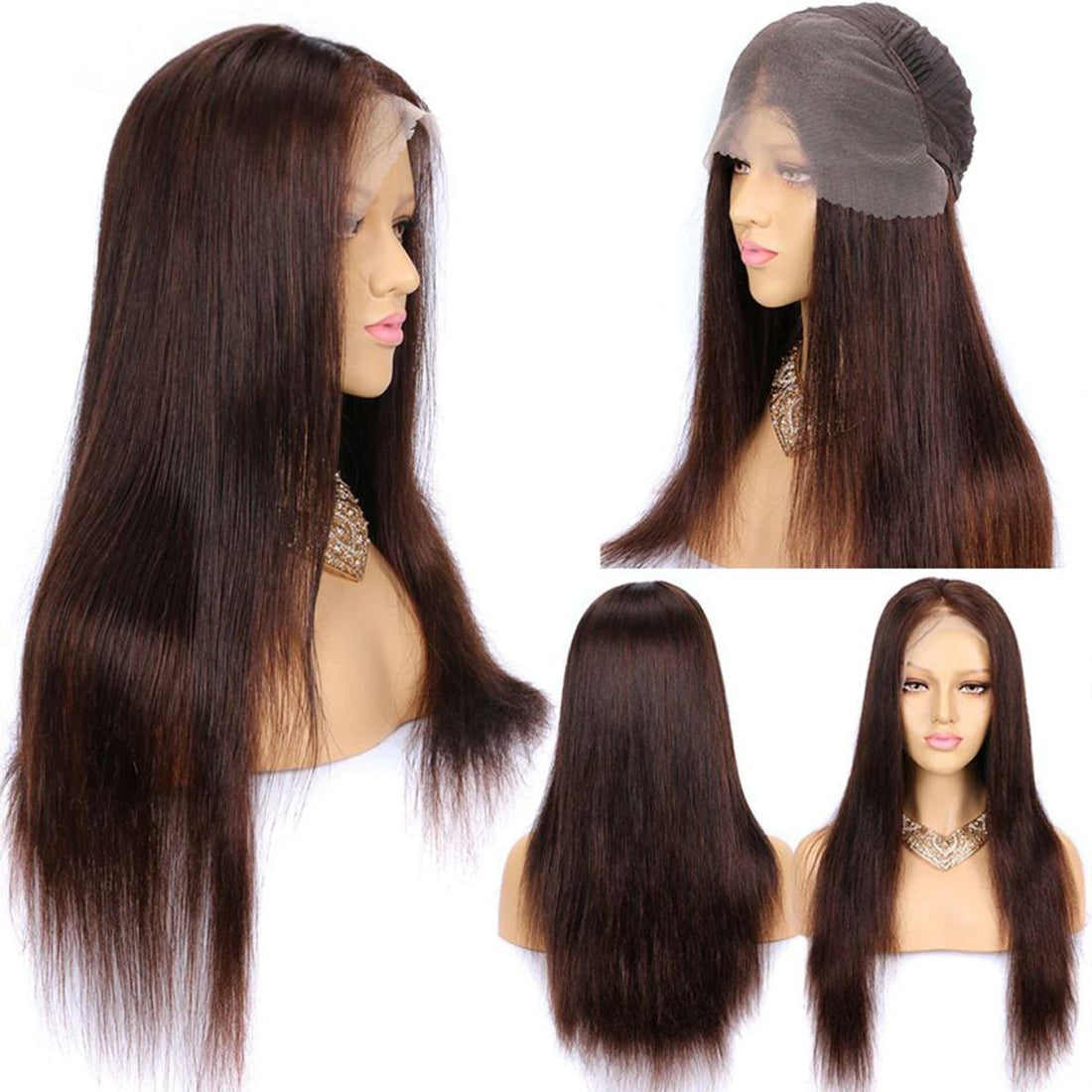 Rose Hair Brown Color Straight Hair 13x4 Lace Front Wig Human Hair Wig For Black Women