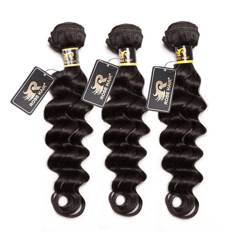10A Grade 3PCS Big Curly Best Brazilian Virgin Hair Bundles - Rose Hair