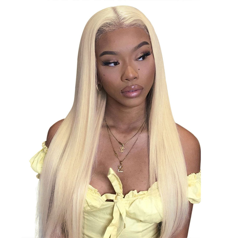 RoseHair 613 Blonde Lace Front Wig T Part Lace Wig Deep Parting Hairline Pre Plucked With Baby Hair Natural T Part 613 Hair Wig - Rose Hair