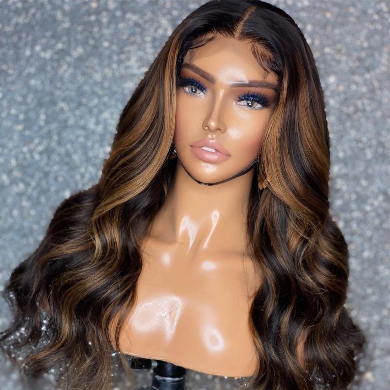 Highlight Body Wave Wig 13×4 Glueless Lace Front Wig Colored Human Hair Lace Wig