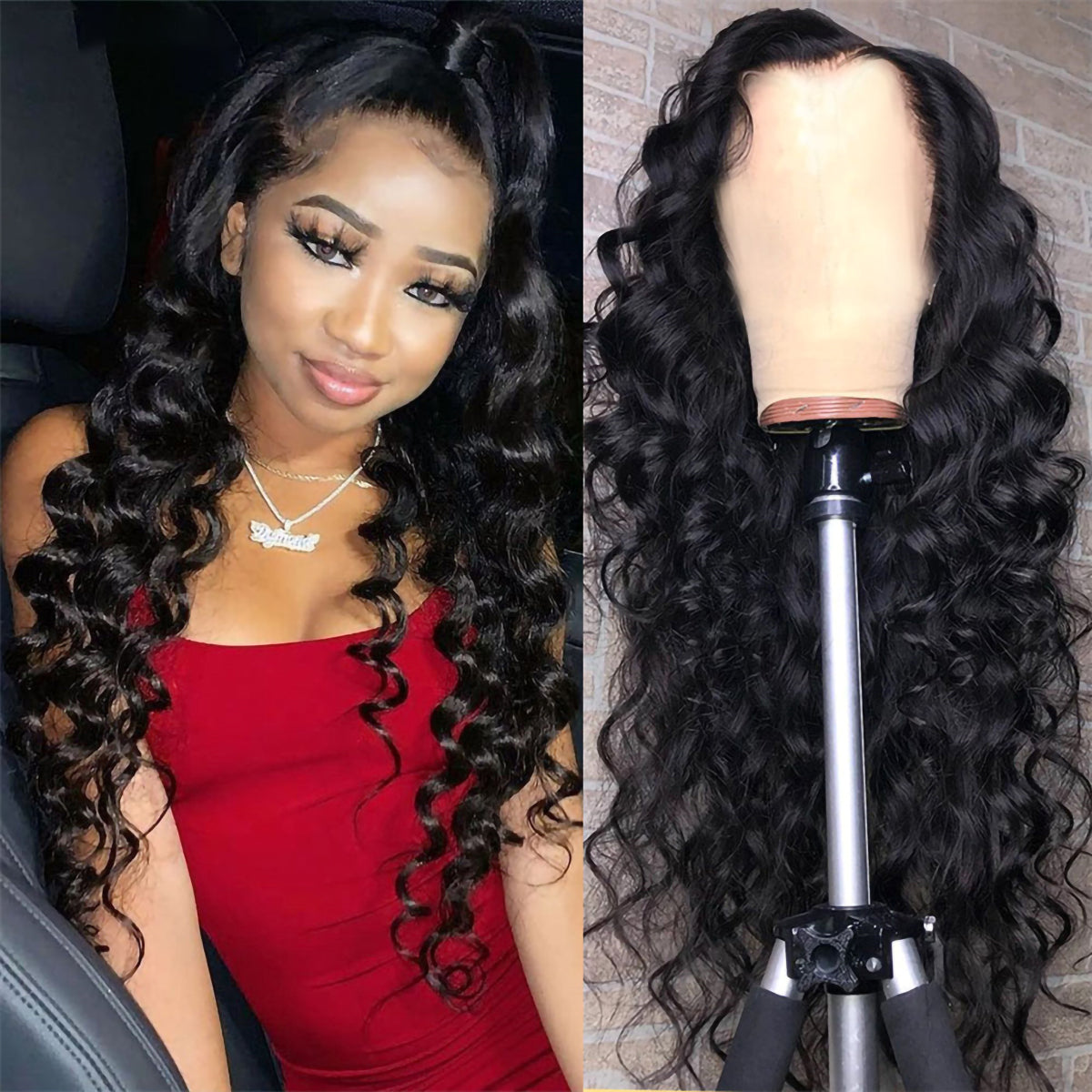 RoseHair Brazilian Hair Transparent Lace Loose Wave 5*5 Lace Closure Wig - Rose Hair
