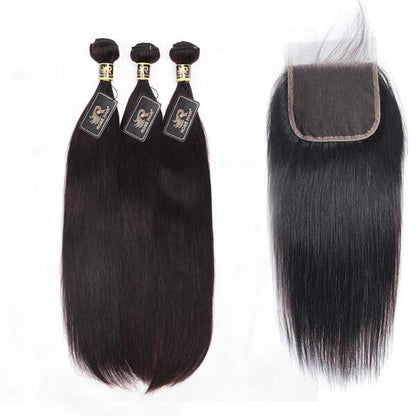 Rose Hair 15A Grade 3pcs Hair Bundles with 4x4 Lace Closure Wholesale Package Deal Free Shipping