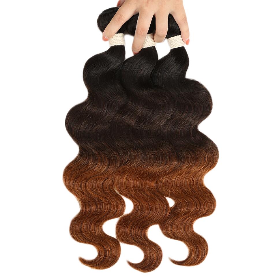 10A Grade 3PCS T1B/4/30 / T1B/30 Color Best Brazilian Virgin Hair Bundles Body Wave/Straight Hair - Rose Hair