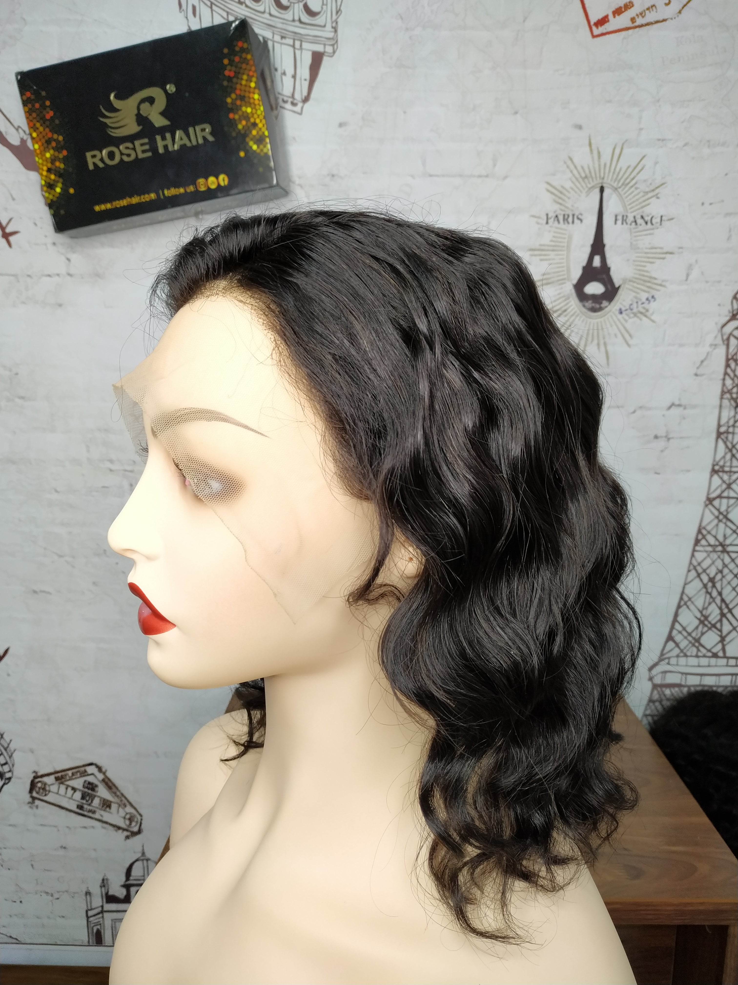 Body Wave Short Cut 13x4 Frontal Lace Wig - Rose Hair