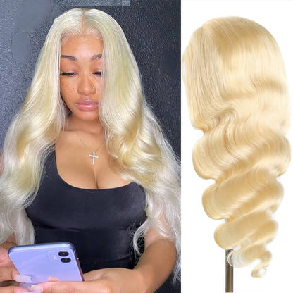 5*5 Lace Closure Wig Blonde 613 Color Human Hair Wig Body Wave Can Be Dyed 12-26 Inch