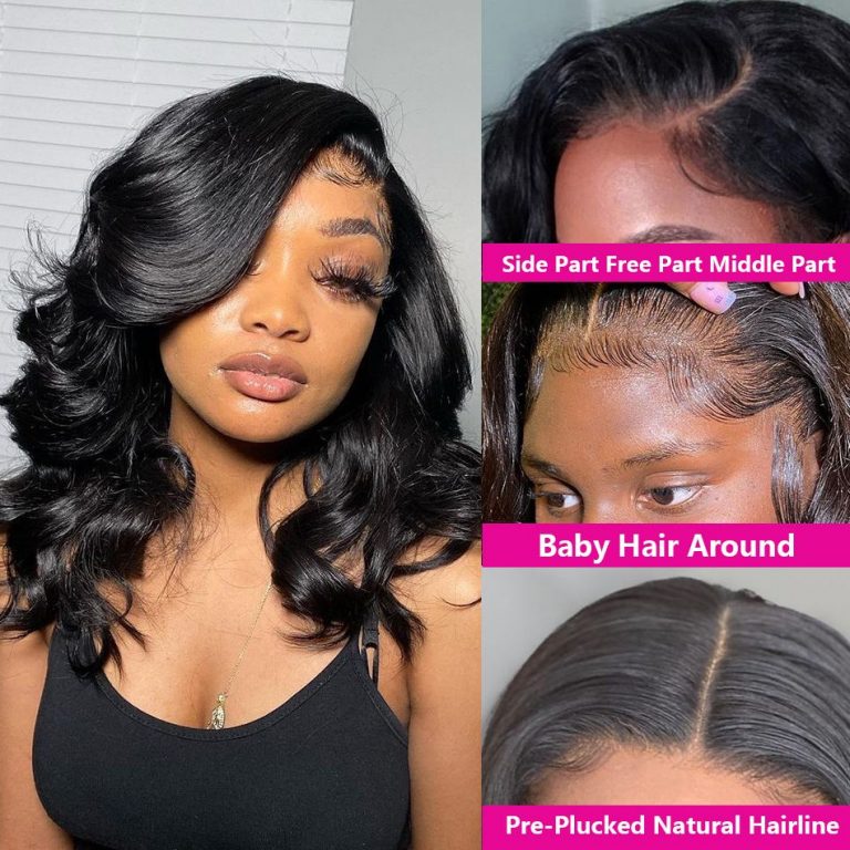 Short Wavy Wave Bob Wig 13×4 Lace Front Human Hair Wigs For Black Women