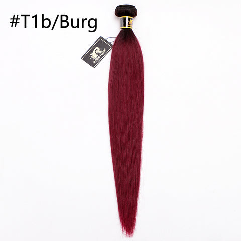 10A Grade 1PC Straight Top #1B Ombre Color Best Brazilian Virgin Hair Bundles - Rose Hair