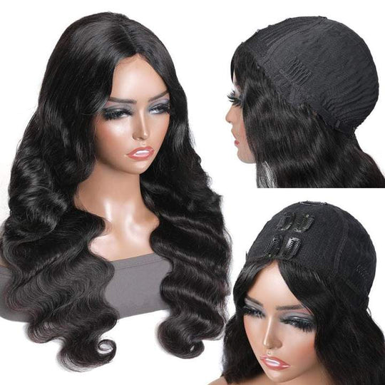 Rosehair Upgraded Durable V Shape Glueless Wig Human Hair Body Wave Beginner Friendly Natural V Part Wig