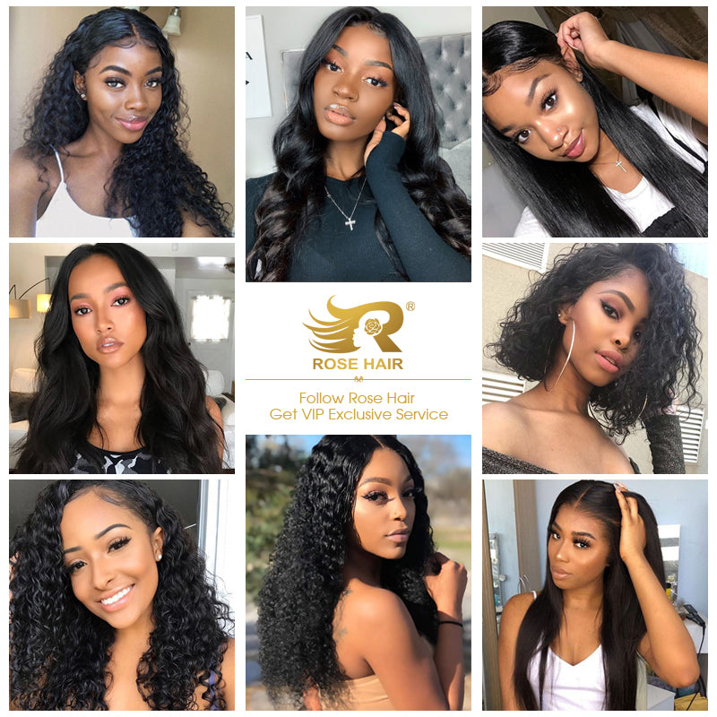 RoseHair 13x6 HD Lace Frontal Wigs 150% Density 100% Human Hair Invisible HD Lace Wigs - Rose Hair