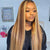 5x5 HD Lace Closure Straight Wig Honey Blonde Piano Highlights Human Hair Wigs