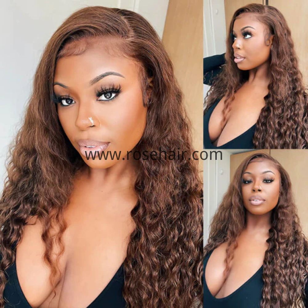 Chestnut Brown Loose Wave 6x6 HD Closure Lace Glueless Wig | Pre-plucked Fall Wig