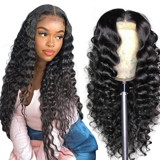 RoseHair Brazilian Hair Transparent Lace Loose Wave 5*5 Lace Closure Wig