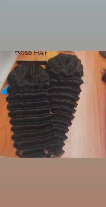 Rose Hair 13*4 Lace Frontal Deep Wave Brazilian Human Virgin Hair Wig