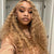 #27 Honey Blonde Water Wave Hair 5x5 13x4 Lace Front Wigs 180% Density