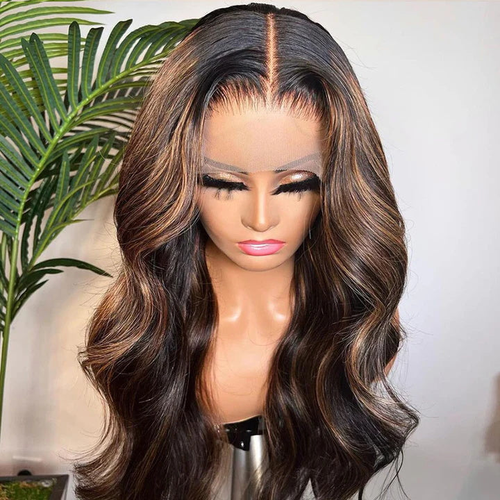Rose Hair Highlight P1B/30 Body Wave 13x4 Undetectable Lace Front Wig For Black Women