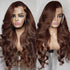 Rose Hair Chestnut Dark Brown Color Body Wave 13x6 Lace Front Wig Free Part For Black Women