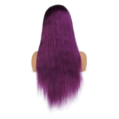 Rose Hair Purple Color Straight Hair 13x4 lace Front Wig Human Hair Wig For Black Women