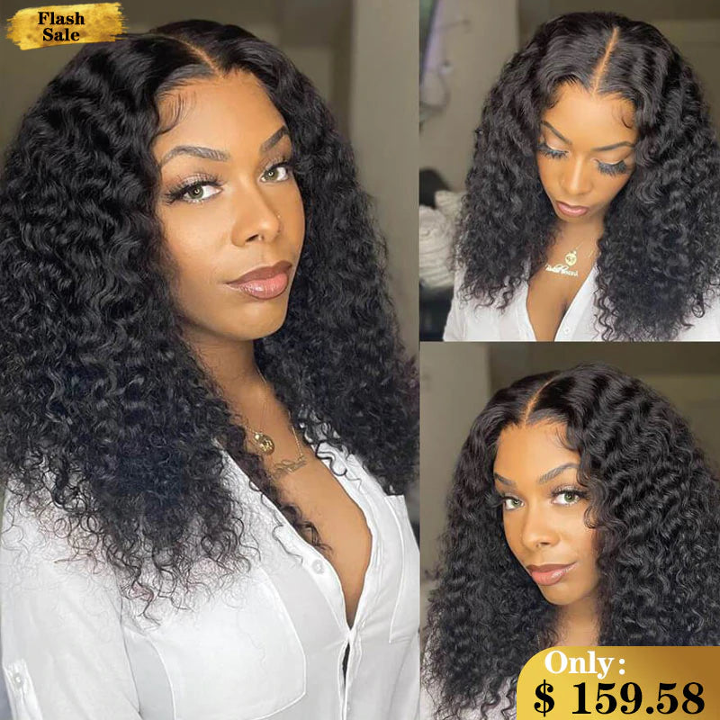 Rose Hair Curly Hair Deep Wave 13x6 Lace Front Wig 100% Human Virgin Hair Wigs