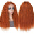 Rose Hair Ginger Hair Color T Part Wig Jerry Curly Human Hair Wavy Wig Lace Wig 150% Density