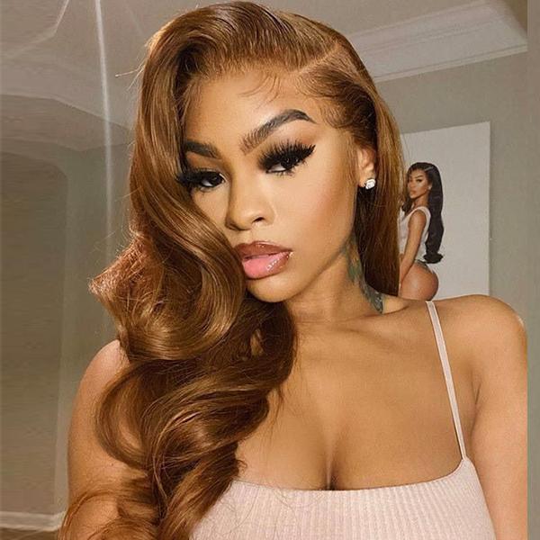 FLASH SALE | 13x4 Lace Frontal Wig Bronze Brown Color 180% Density Glueless Wig