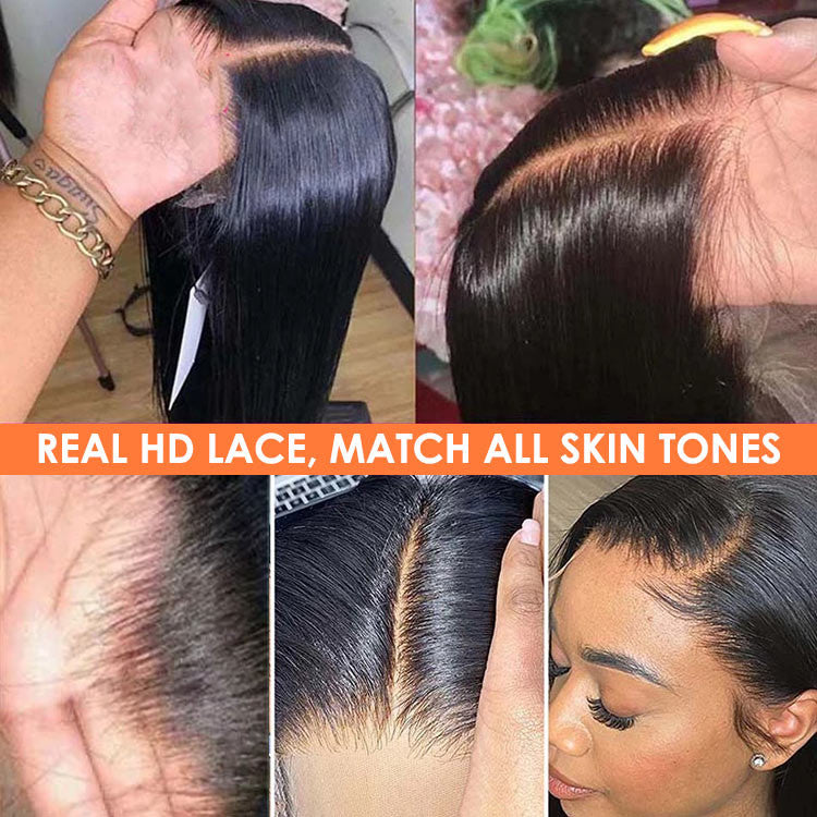 Rose Hair 5*5 HD Lace Closure Wig Loose Wave 100% Human Hair Natural Black For Women