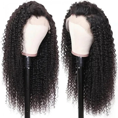 Rose Hair Natural Curly Hair 13x4 HD Glueless Lace Frontal Wig 100% Human Hair 200% Density