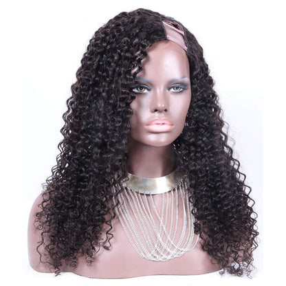 RoseHair U Part Kinky Curly Wig Super Easy Affordable Human Hair Wig - Rose Hair