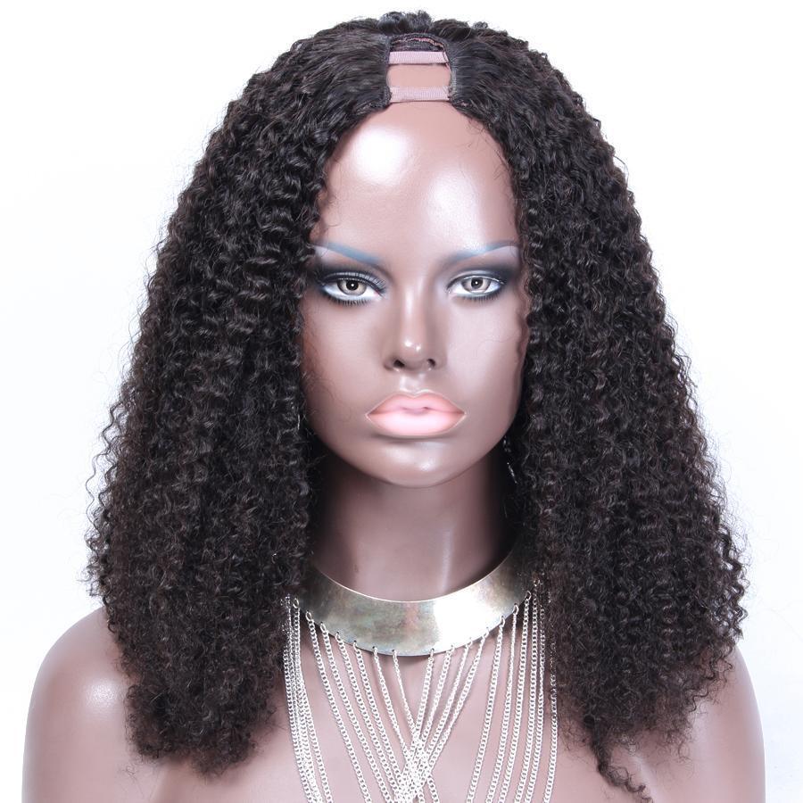 RoseHair U Part Kinky Curly Wig Super Easy Affordable Human Hair Wig - Rose Hair