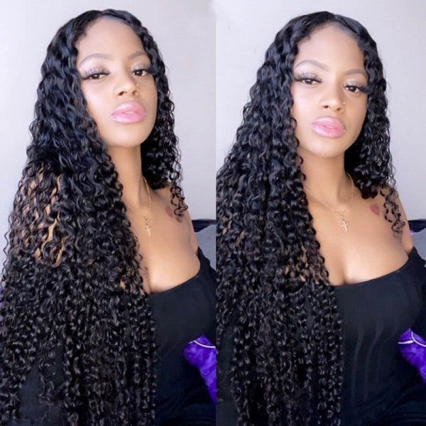 Rose Hair Long Curly Wigs Pre Plucked Human Hair Curly 13x4 Lace Front Wig