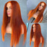 Rose Hair Framing Layered Cut Styled Burnt Orange Color Straight Hair 13x6 Lace Front Wig