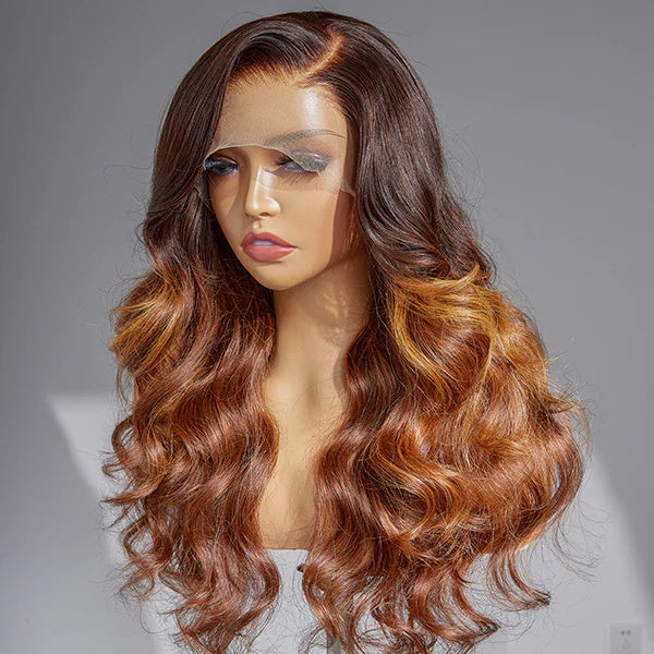 Rosehair Honey Brown Highlight Ombre 13x4 Lace Front Wig Side Part | Limited Design