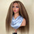 Honey Blonde Highlight Kinky Straight Lace Frontal Wig With Baby Hair Pre Plucked 100% Virgin Human Hair