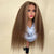 Honey Blonde Highlight Kinky Straight Lace Frontal Wig With Baby Hair Pre Plucked 100% Virgin Human Hair