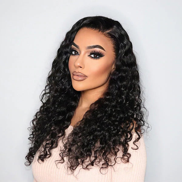 Clearance Sale-Medium Length Water Wave 13x4 Lace Front Wig 200% Density
