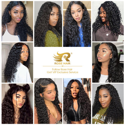 10A Grade Pre Plucked 13x4 Lace Frontal with 3 Bundles Best Brazilian Virgin Hair Weave Ear to Ear Frontal Water Wave - Rose Hair