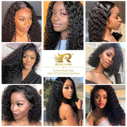 Rosehair 15A Grade Double Drawn Full End Unprocessed 3 Bundles Kinky Curly Brazilian Hair Natural Black - Rose Hair