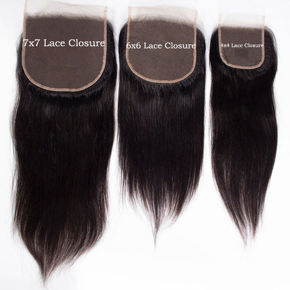 1PCS Brazilian Virgin 6x6 Straight Hair Light Brown/Transparent Lace Closure New Arrival - Rose Hair