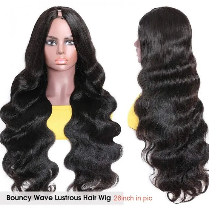 Rose Hair 250% High Density Body Wave U Part Human Hair Sew In Wig